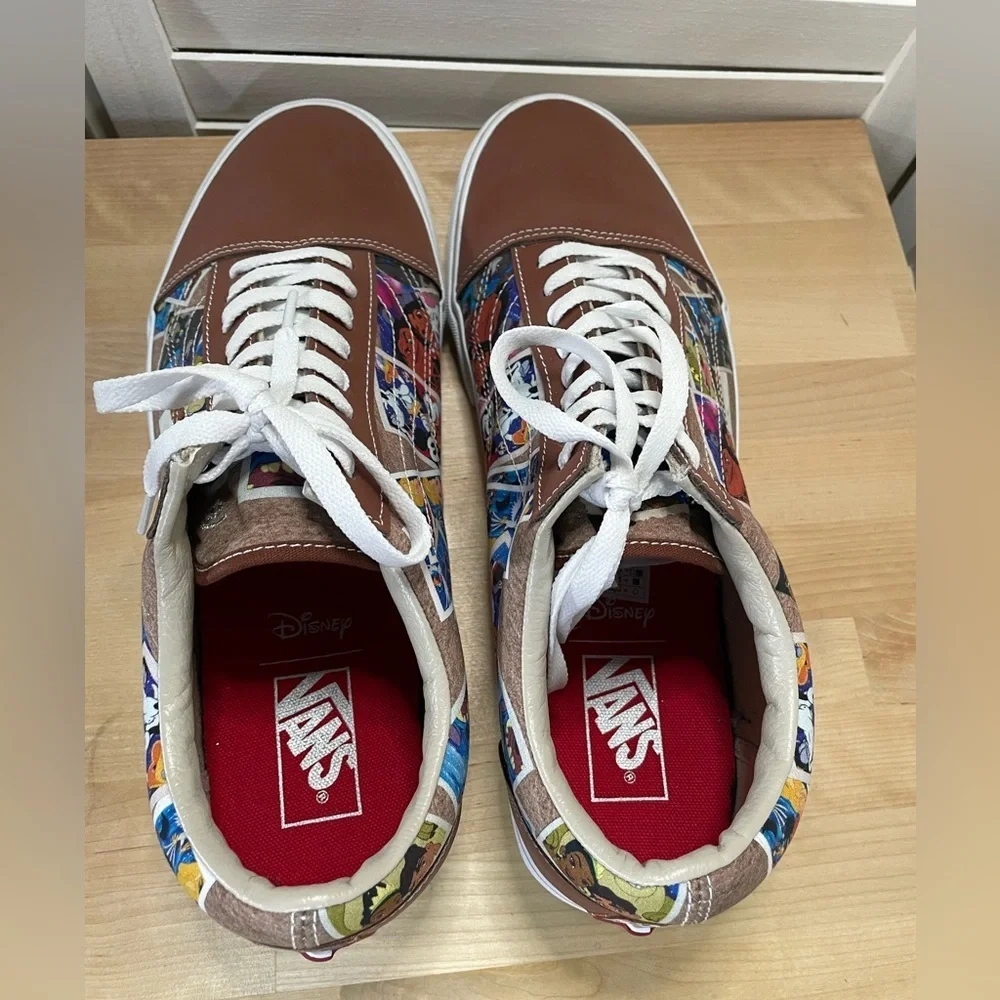 Vans x Disney Old Skool Scrapbook Brown and White Graphic Sneakers
